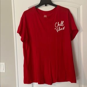 PINK Loose Red “Chill Vibes” T-Shirt